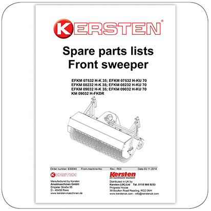 Spare Parts Lists Front Sweeper - EFKM 07532, EFKM...
